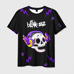 Футболка мужская Blink 182 неоновый череп, цвет: 3D-принт