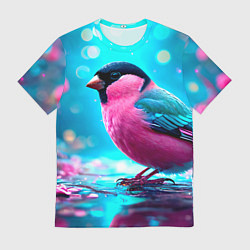 Футболка мужская Розовый снегирь, цвет: 3D-принт
