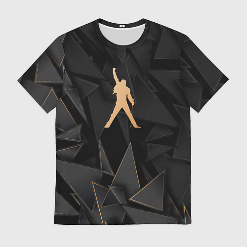 Мужская футболка Queen golden poly / 3D-принт – фото 1