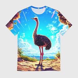 Футболка мужская Страус в пещере, цвет: 3D-принт