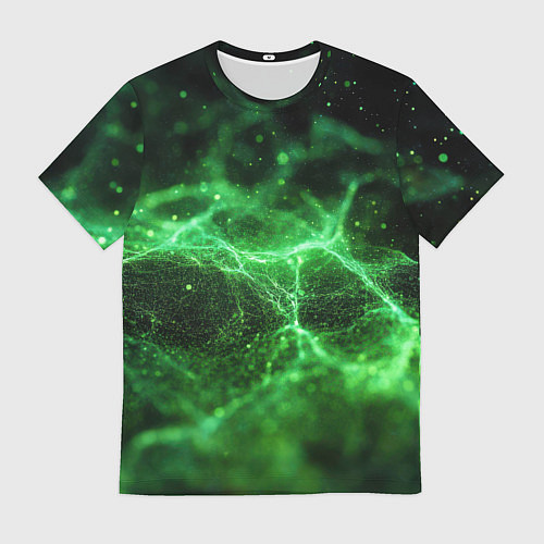 Мужская футболка Зеленая связь текстура / 3D-принт – фото 1