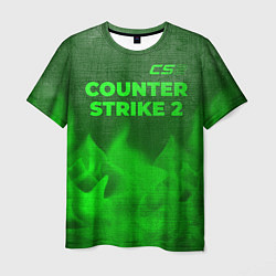 Футболка мужская Counter Strike 2 - green gradient посередине, цвет: 3D-принт