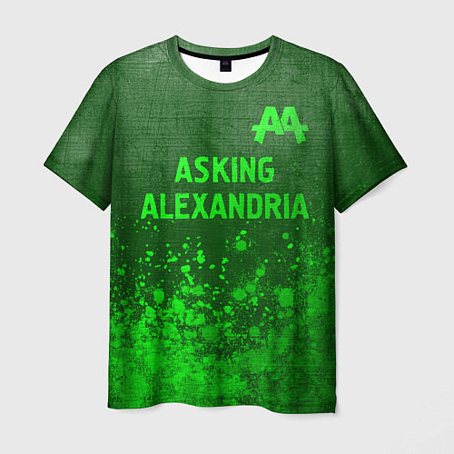 Мужская футболка Asking Alexandria - green gradient посередине / 3D-принт – фото 1