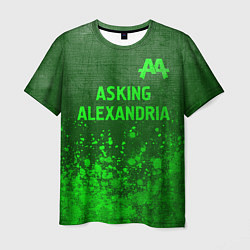 Футболка мужская Asking Alexandria - green gradient посередине, цвет: 3D-принт