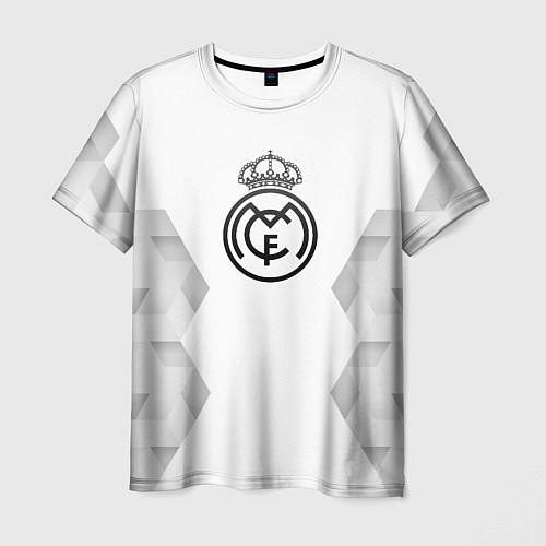 Мужская футболка Real Madrid white poly / 3D-принт – фото 1