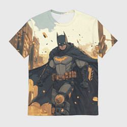Футболка мужская Бэтмен и разрушенный город, цвет: 3D-принт