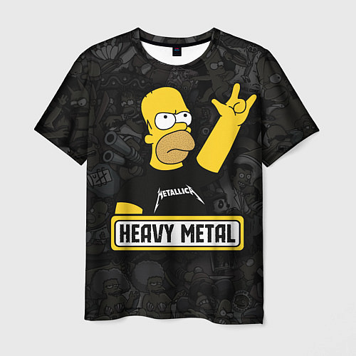 Мужская футболка Heavy metal Гомер симпсон / 3D-принт – фото 1