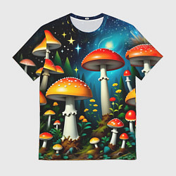 Футболка мужская Ночные грибы, цвет: 3D-принт
