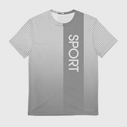 Мужская футболка Sport светло-серый с полосой