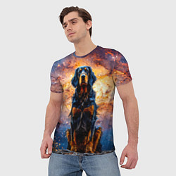 Футболка мужская Сеттер в космосе, цвет: 3D-принт — фото 2