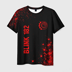 Мужская футболка Blink 182 - red gradient вертикально