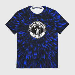 Футболка мужская Manchester United blue energy, цвет: 3D-принт