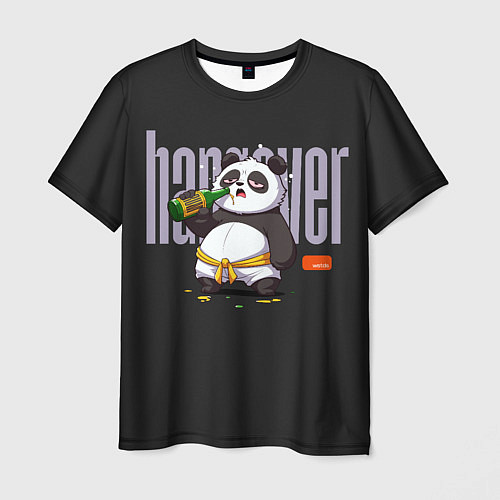 Мужская футболка Drunk panda / 3D-принт – фото 1