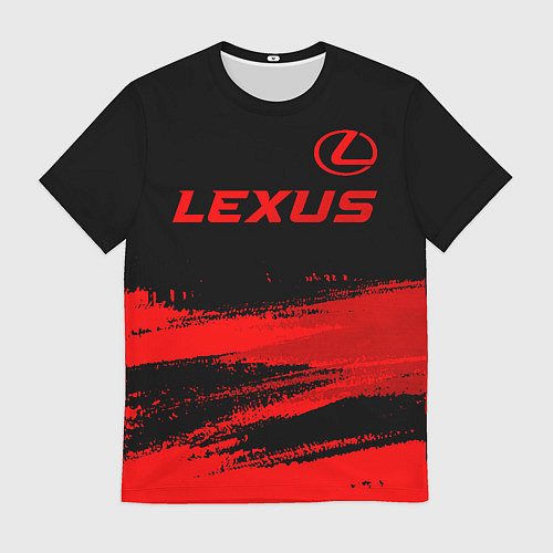 Мужская футболка Lexus - red gradient посередине / 3D-принт – фото 1