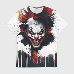 Футболка мужская Голова Джокера бело-черный стиль, цвет: 3D-принт