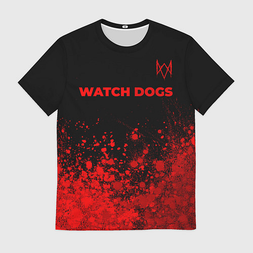 Мужская футболка Watch Dogs - red gradient посередине / 3D-принт – фото 1