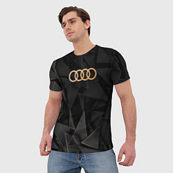 Футболка мужская Audi golden poly, цвет: 3D-принт — фото 2