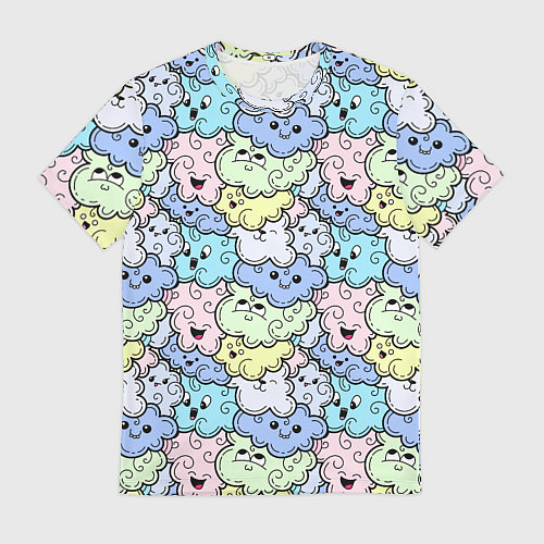 Мужская футболка Милые облачка мультяшные / 3D-принт – фото 1