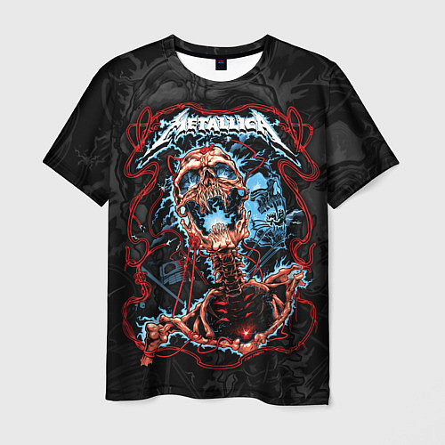 Мужская футболка Metallica - electric skeleton / 3D-принт – фото 1