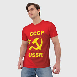 Футболка мужская СССР серп и молот, цвет: 3D-принт — фото 2