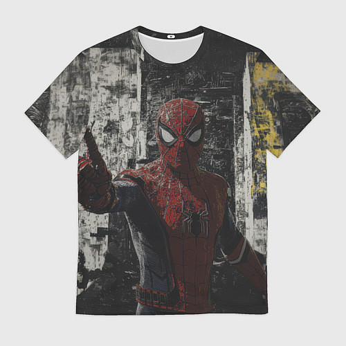 Мужская футболка Spider man night / 3D-принт – фото 1