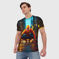 Футболка мужская Человек паук на старте, цвет: 3D-принт — фото 2