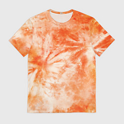 Мужская футболка Оранжевый тай-дай пятна