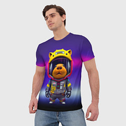 Футболка мужская Baby capybara - cyberpunk, цвет: 3D-принт — фото 2
