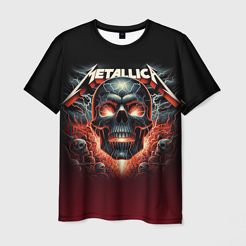 Мужская футболка Metallica - fire skull / 3D-принт – фото 1