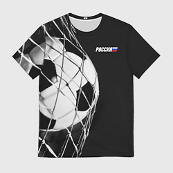 Мужская футболка Футбольный мяч в сетке ворот