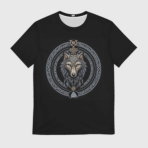 Мужская футболка Волк - талисман с символикой / 3D-принт – фото 1