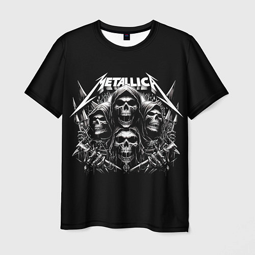 Мужская футболка Metallica - four skulls / 3D-принт – фото 1