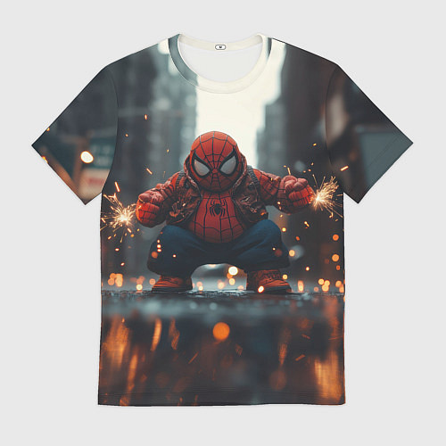 Мужская футболка Толстый злой человек-паук / 3D-принт – фото 1