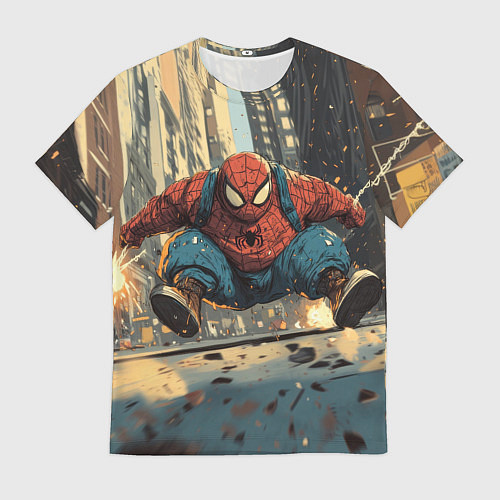 Мужская футболка Маленький толстый человек-паук / 3D-принт – фото 1