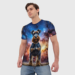 Футболка мужская Ризеншнауцер в космосе, цвет: 3D-принт — фото 2
