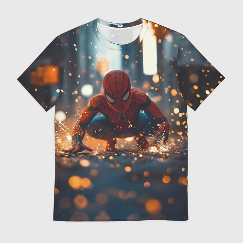 Мужская футболка Человек паук и золотая пыльца / 3D-принт – фото 1