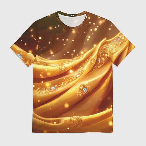 Мужская футболка Золотая ткань с блестками / 3D-принт – фото 1