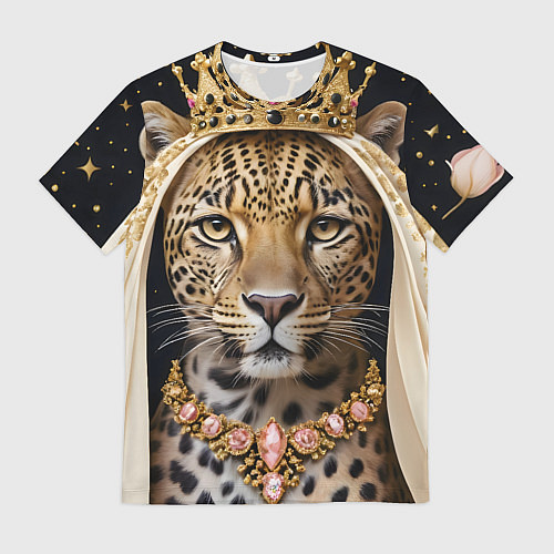 Мужская футболка Леопард с короной / 3D-принт – фото 1
