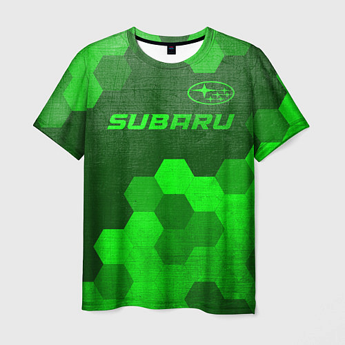 Мужская футболка Subaru - green gradient посередине / 3D-принт – фото 1