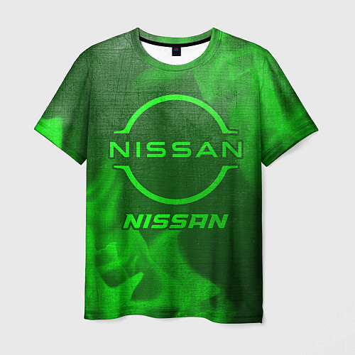 Мужская футболка Nissan - green gradient / 3D-принт – фото 1