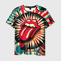 Футболка мужская Logo of the Rolling Stones - pop art, цвет: 3D-принт