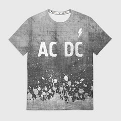 Футболка мужская AC DC - grey gradient посередине, цвет: 3D-принт
