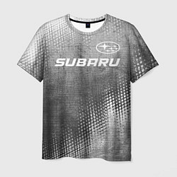 Футболка мужская Subaru - grey gradient посередине, цвет: 3D-принт