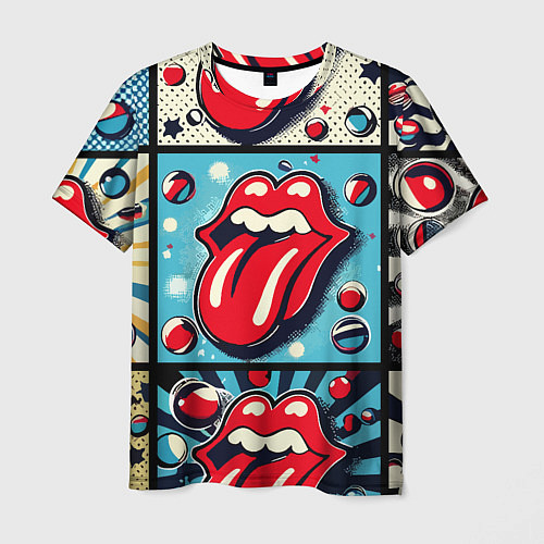 Мужская футболка Rolling Stones logo - pop art / 3D-принт – фото 1