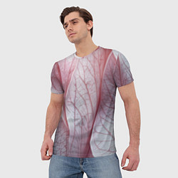 Футболка мужская Розовые листья, цвет: 3D-принт — фото 2