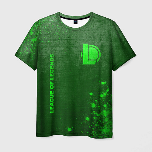 Мужская футболка League of Legends - green gradient вертикально / 3D-принт – фото 1