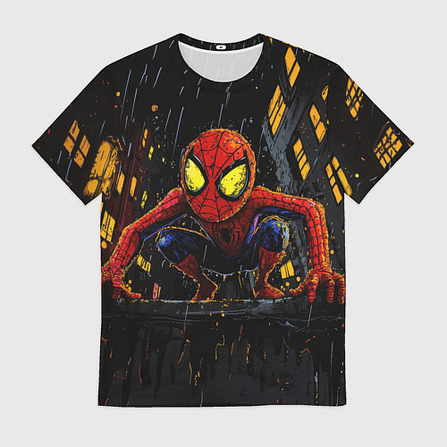 Мужская футболка Маленький человек-паук с желтыми глазами / 3D-принт – фото 1