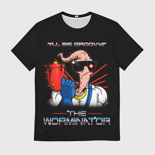 Мужская футболка Jim - worminator / 3D-принт – фото 1