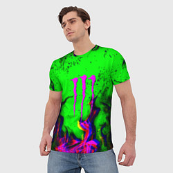 Футболка мужская Monster Energy flame, цвет: 3D-принт — фото 2