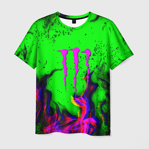 Мужская футболка Monster Energy flame / 3D-принт – фото 1